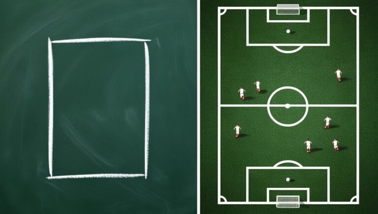 immagine che compara un rettangolo a un campo da calcio